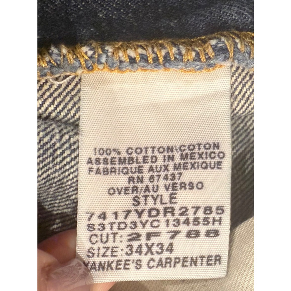 Vintage Polo Ralph Lauren x YANKEES Collab Carpenter Jeans Double Knee 34x32 - Picture 4 of 9